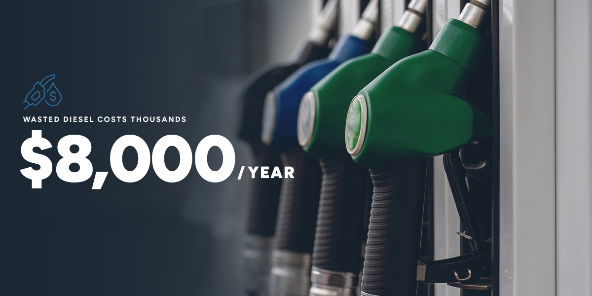 Wasted Diesel Costs Thousands - $8,000/year - Gas pumps